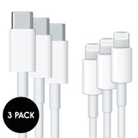 USB-C naar Lightning kabel in fabrieksverpakking 3-pack - Apple 'pre-owned' - 1 meter - MFI