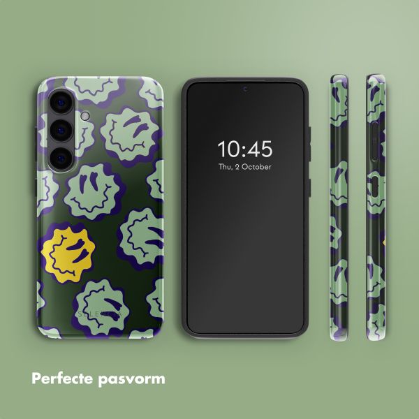 Selencia Vivid Backcover Samsung Galaxy S24 - Wavy Smiley Green