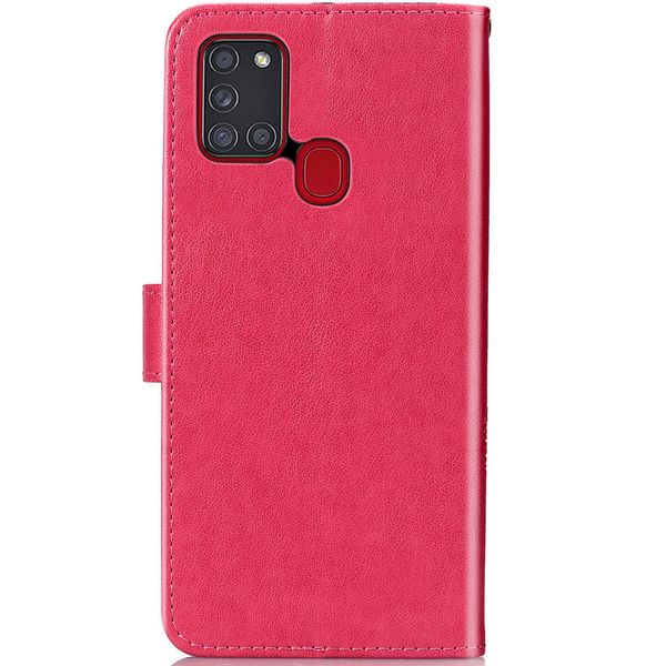 Klavertje Bloemen Bookcase Samsung Galaxy A21s - Fuchsia