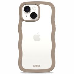 Holdit Wavy Case iPhone 14/15 Plus - Mocha Brown / Transparent