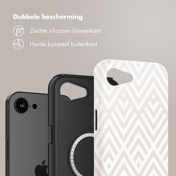 Selencia Vivid Backcover met MagSafe Apple iPhone 16e - Beige Zigzag