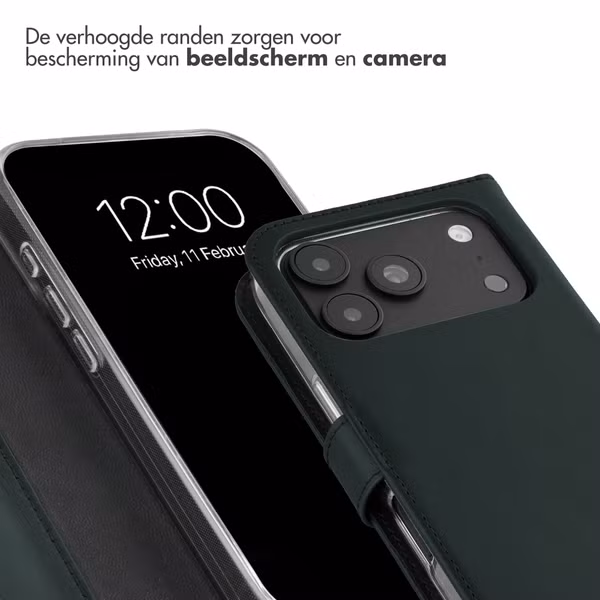 Selencia Echt Leren Bookcase Apple iPhone 18 Pro / 17 Pro - Groen