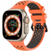 imoshion Siliconen sport bandje gesp Apple Watch Series 1 t/m 10 / SE / Ultra (2) (44/45/46/49 mm) - Oranje / Zwart