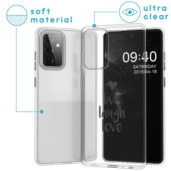 imoshion Design hoesje Samsung Galaxy A72 - Live Laugh Love - Zwart