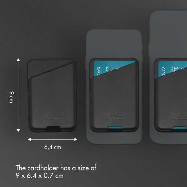 Accezz Leather Card Holder - Compatible with MagSafe and Qi2 - Onyx Black