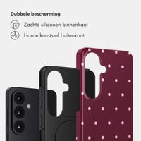 Selencia Vivid Backcover met MagSafe Samsung Galaxy S26 FE - Happy Dots Burgundy
