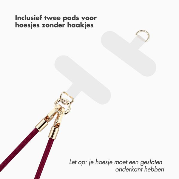 Selencia Universeel Telefoonkoord met 2 haken - verstelbaar - Bold Burgundy