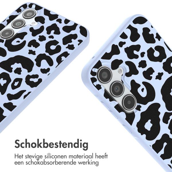 imoshion Siliconen design hoesje met koord Samsung Galaxy A35 - Animal Lila