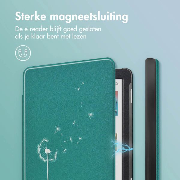 imoshion Design Slim Hard Case Bookcase Kobo Clara Colour / BW - Green Dandelion