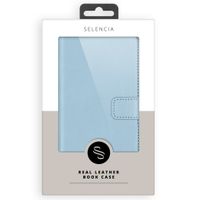 Selencia Echt Lederen Bookcase iPhone 11 - Lichtblauw