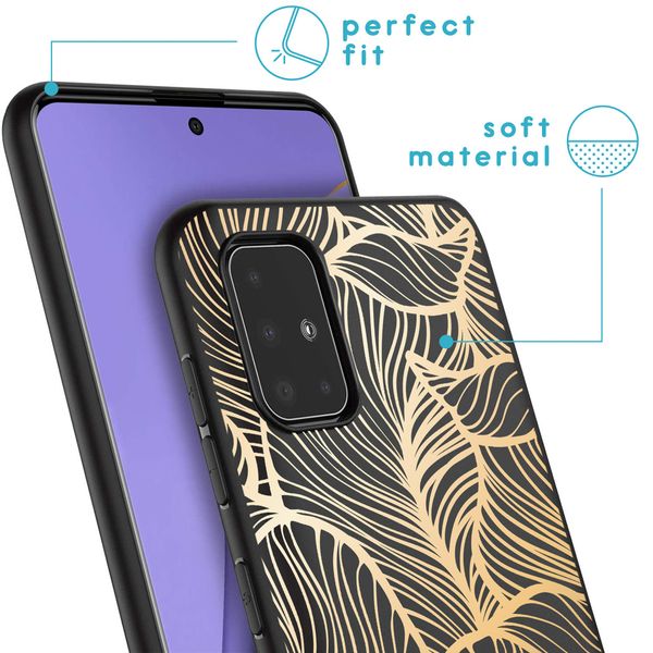 imoshion Design hoesje Samsung Galaxy A51 - Bladeren / Zwart