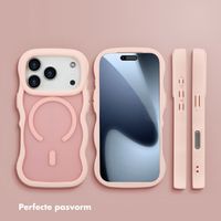 Selencia Wavy Backcover met MagSafe Apple iPhone 17 Pro - Soft Pink