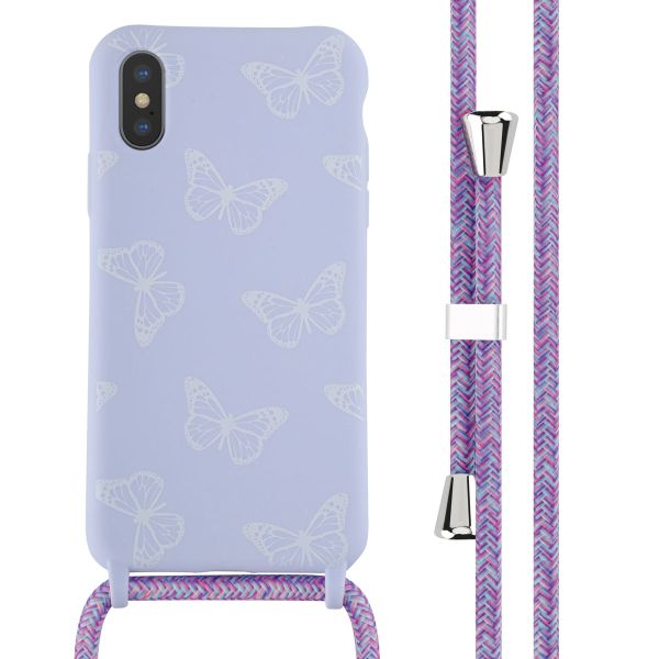 imoshion Siliconen design hoesje met koord iPhone X / Xs - Butterfly