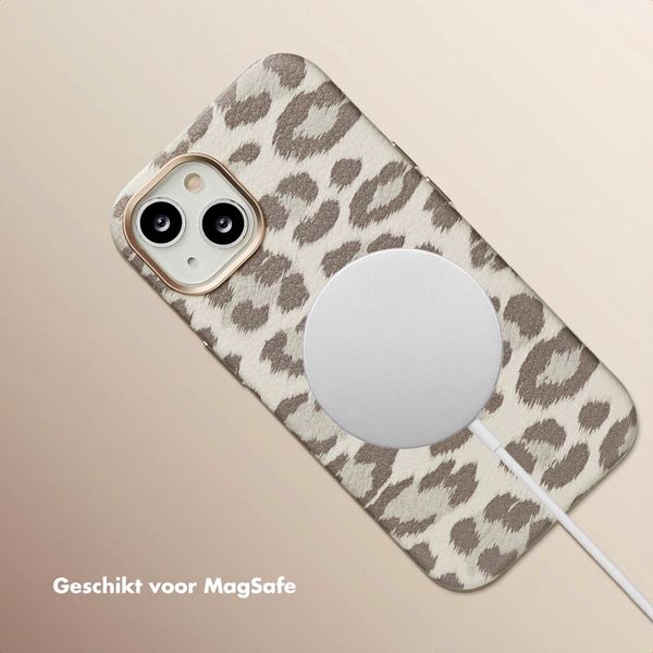 Selencia Sabi Backcover Panterprint met MagSafe Apple iPhone 14 - Soft Ivory