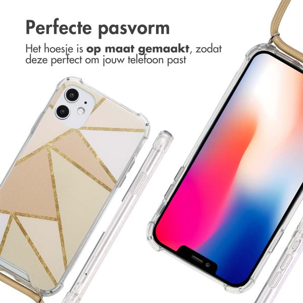 imoshion Design hoesje met koord Apple iPhone 11 - Beige Graphic
