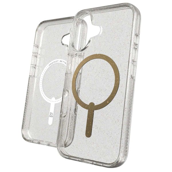 ZAGG Milan Snap Case met MagSafe iPhone 16 - Gold Glitter