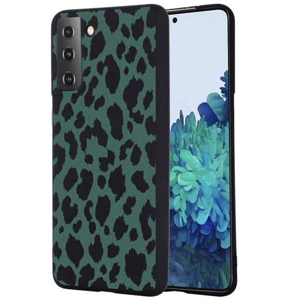 imoshion Design hoesje Samsung Galaxy S21 - Luipaard - Groen / Zwart