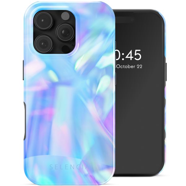 Selencia Vivid Tough Backcover met MagSafe Apple iPhone 16 Pro - Holographic Blue Dream