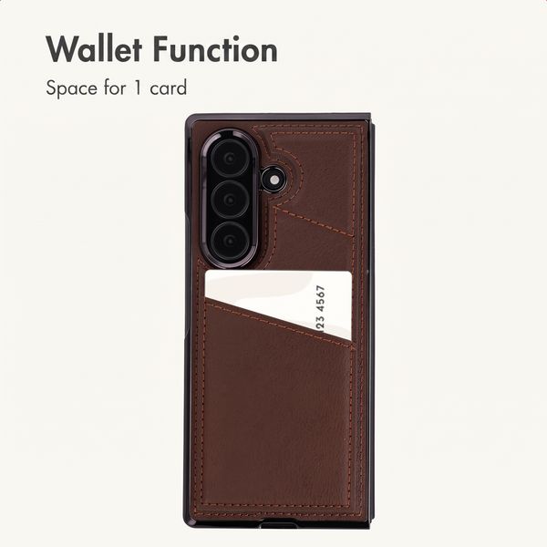 imoshion Faux Leather MagSafe Back Cover with Card Holder Samsung Galaxy Z Fold 8 Ultra - Dark Brown