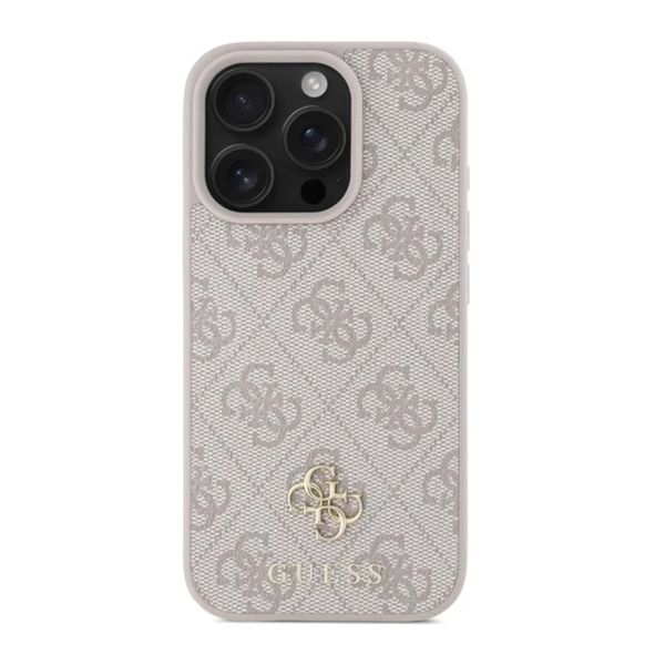 Guess 4G Metal Logo Backcover MagSafe Apple iPhone 16 Pro - Roze