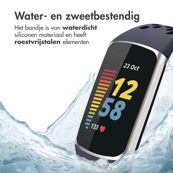 imoshion Siliconen sport bandje met gaatjes Fitbit Charge 5 / Charge 6 - Donkerblauw