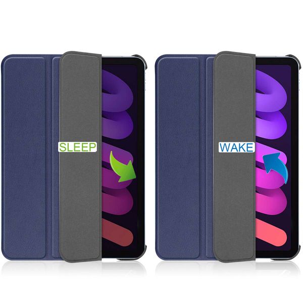 imoshion Trifold Bookcase Apple iPad Mini 7 (2024) / iPad Mini 6 (2021) - Donkerblauw