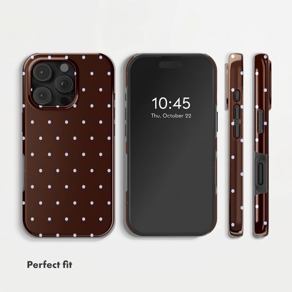 Selencia Vivid Back Cover Apple iPhone 16 Pro - Happy Dots Chocolate