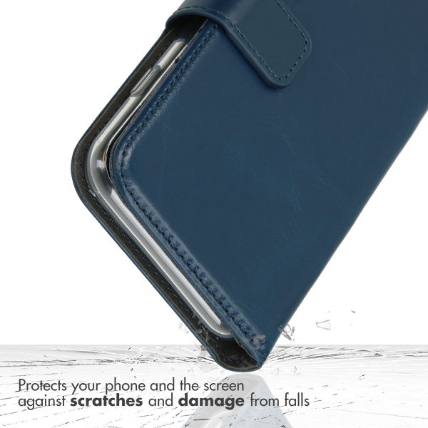 Selencia Genuine Leather Book Case Samsung Galaxy S26 Plus - Dark Blue