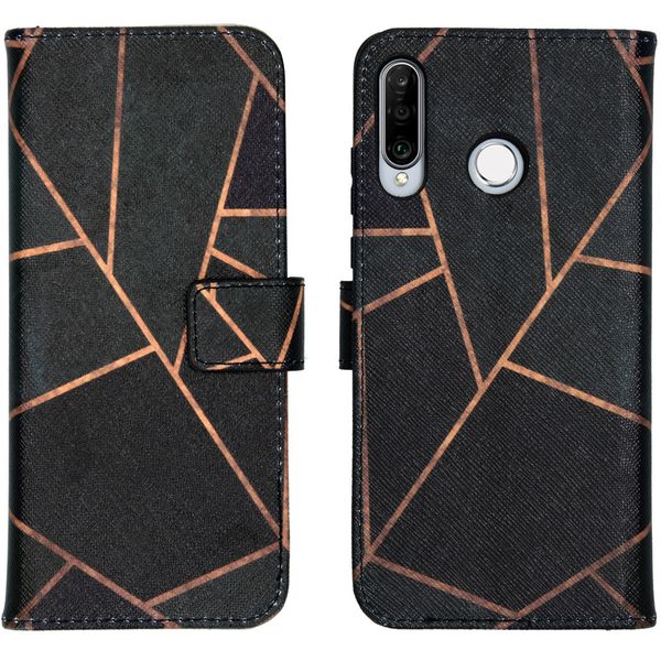 imoshion Design Softcase Bookcase Huawei P30 Lite - Black Graphic