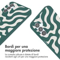imoshion Siliconen design hoesje met koord Samsung Galaxy A15 (5G/4G) - Petrol Green Groovy