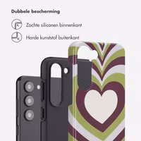 Selencia Vivid Tough Backcover Samsung Galaxy S23 - Double Hearts Plum Fern