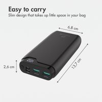 imoshion Power bank 20,000 mAh - 22.5W Fast charger - USB-C / USB-A - Black