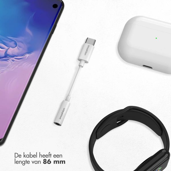 imoshion AUX adapter - USB-C naar 3,5 mm / Jack audio adapter - USB-C male to AUX female - Wit