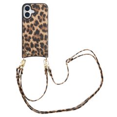 Selencia Nova Phone Case with Cord and Card Holder Apple iPhone 16 - Leopard