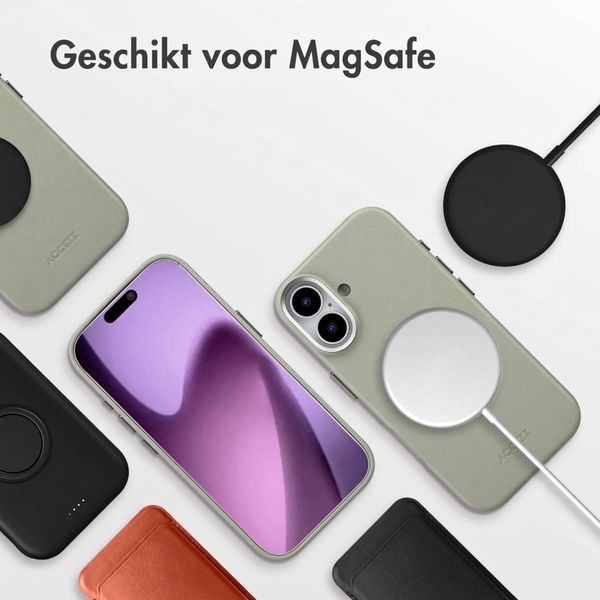 Accezz MagSafe Leather Backcover Apple iPhone 17 - Light Grey