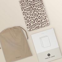 Selencia Sabi Bookcase with Leopard Print Samsung Galaxy Tab S11 - Soft Ivory