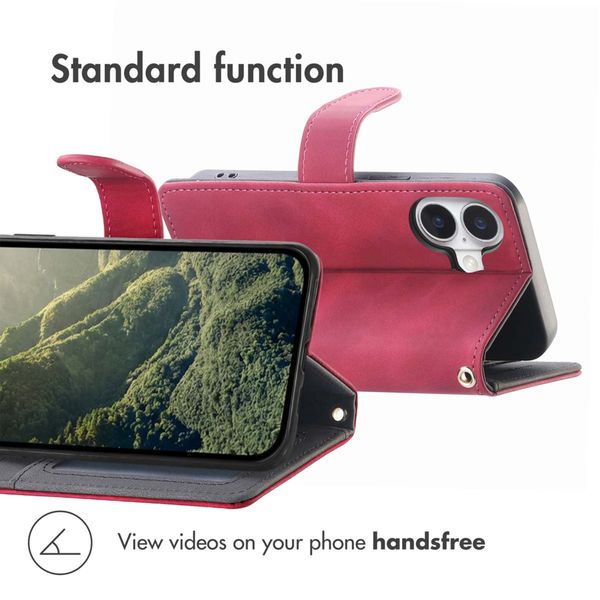 imoshion Bookcase with Strap Apple iPhone 16 - Red