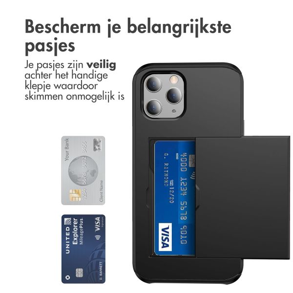 imoshion Backcover met pasjeshouder Apple iPhone 12 (Pro) - Zwart