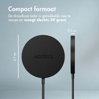 Accezz Wireless Charger USB-C - MagSafe en Qi2 Draadloze Oplader - 1 meter - Zwart