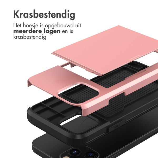 imoshion Backcover met pasjeshouder iPhone 12 (Pro) - Rosé Goud