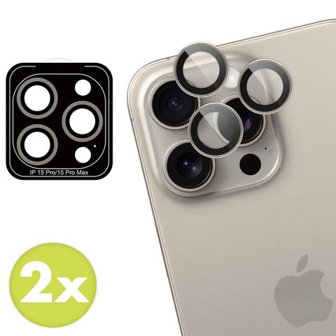imoshion 2 Pack Camera lens protector Apple iPhone 15 Pro / 15 Pro Max - Natural Titanium