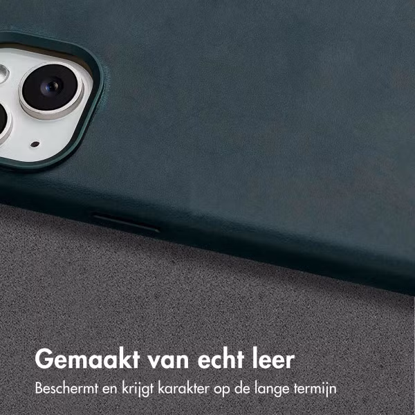 Accezz Vintage Leather Magsafe Backcover Apple iPhone 15 - Smokey Green