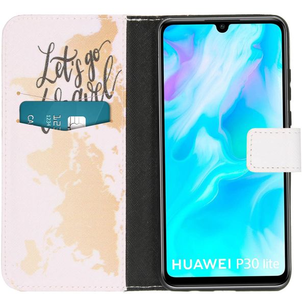 imoshion Design Softcase Bookcase Huawei P30 Lite - Let's Go Travel