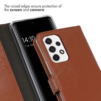 Selencia Echt Leren Bookcase Samsung Galaxy A53 - Lichtbruin