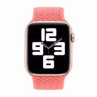 Apple Gevlochten solobandje Apple Watch Series 1 - 9 / SE (38/40/41 mm) | Series 10 / 11 (42 mm) - Maat 8 - Pink Punch