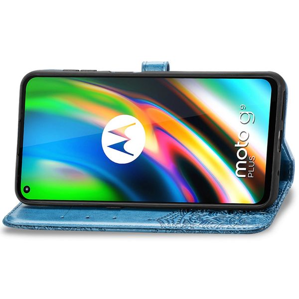 Mandala Bookcase Motorola Moto G9 Plus - Turquoise