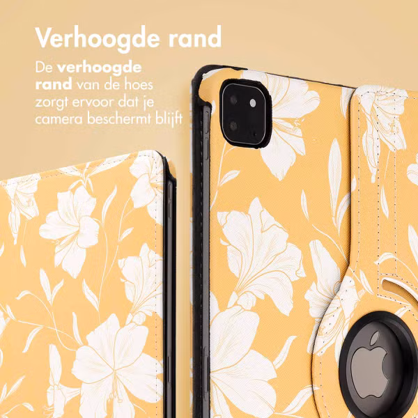 imoshion 360° Draaibare Design Bookcase Apple iPad Pro 12.9 (2018/2020/2021/2022) - Yellow Flowers