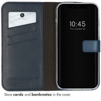 Selencia Genuine Leather Book Case Apple iPhone 14 Plus - Blue