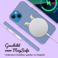 Gepersonaliseerd Color Backcover MagSafe met afneembaar koord en letter  iPhone 13 - Ash Blue