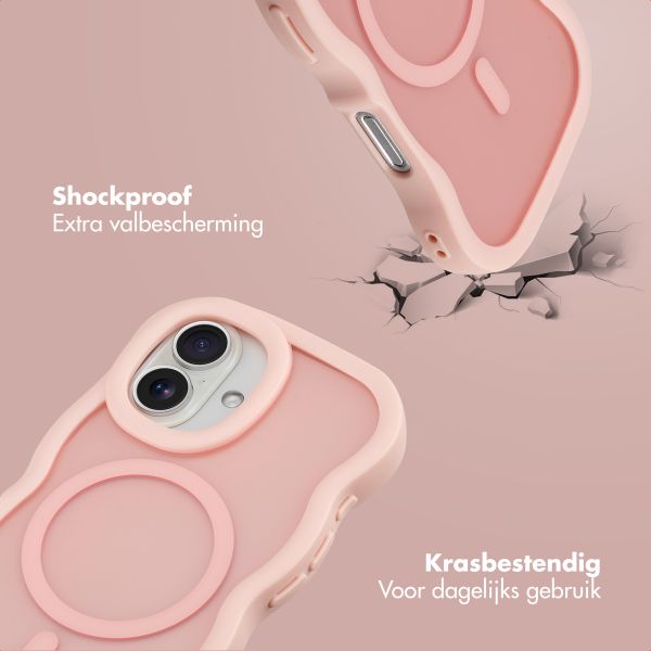 Selencia Wavy Backcover met MagSafe Apple iPhone 16 - Soft Pink